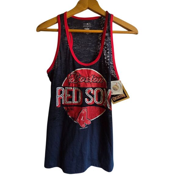 NWT Boston Red Sox Tank Top Navy Red Racerback Sleeveless Genuine MLB Baseball M - Picture 1 of 11